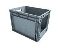 Bac de stokage gerbable norme Europe avec paroi ouverte sur le côté - 25 litres