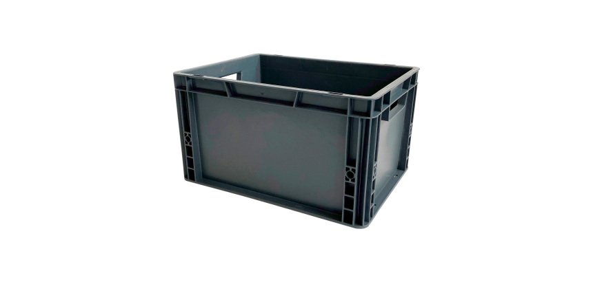 Bac de stockage plastique gerbable norme Europe parois pleines - 20 litres - dim : H 23 x L 40 cm