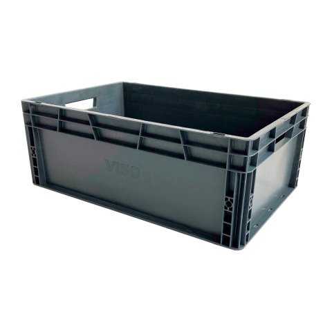 Caja de almacenamiento apilable estándar europeo con paredes sólidas - 45 litros
