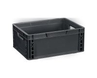 Caja de almacenamiento apilable estándar europeo con paredes sólidas - 15 litros