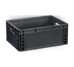 Bac de stockage plastique gerbable norme Europe parois pleines - 15 litres - dim : H 17x L 40 cm