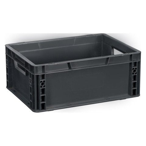 Caja de almacenamiento apilable estándar europeo con paredes sólidas - 15 litros