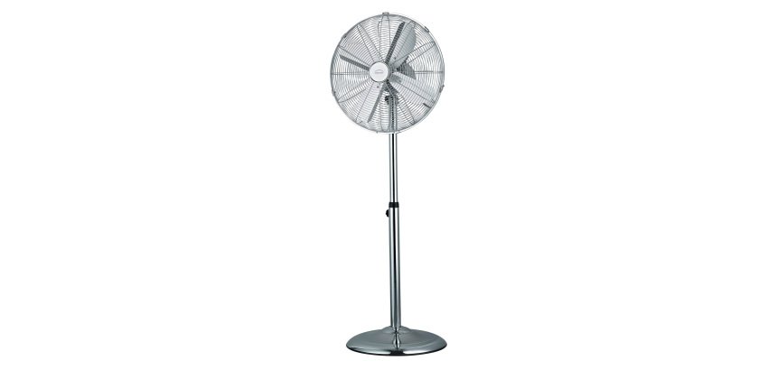 Ventilateur sur pied chromé Ø 44,5 cm, 50 W - Domair