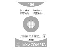 Ficha Bristol 297 x 210 mm cuadrícula 5 x 5 blanca no perforada Exacompta - Caja de 100