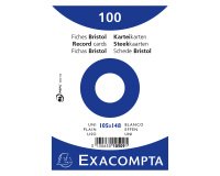 Fiche bristol 148 x 105 mm unie blanche Exacompta - Boîte de 100