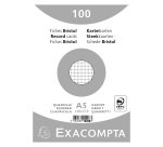 Fiche bristol 210 x 148 mm quadrillée 5 x 5 blanche Exacompta - Boîte de 100
