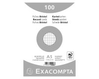 Fiche bristol 210 x 148 mm quadrillée 5 x 5 blanche Exacompta - Boîte de 100