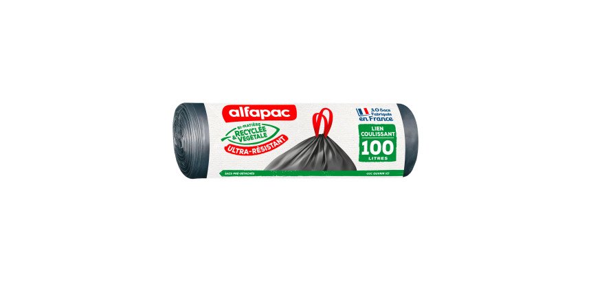 Garbage bag with drawstring Alfapac 100 liters - Box of 30