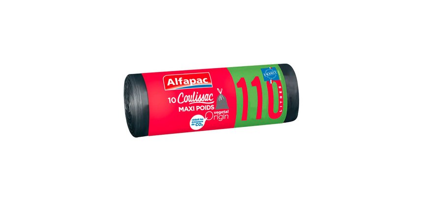 Sac poubelle coulissac maxi poids Alfapac 110 Litres - Colis de 30