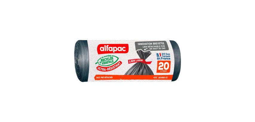 Sac poubelle 20 litres Ultra-résistant Alfapac gris - 40 sacs