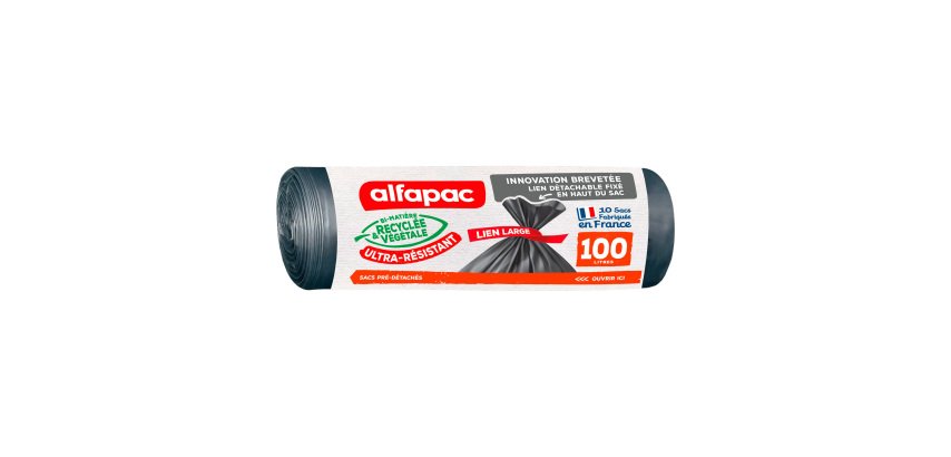 Sac poubelle 100 litres Ultra-résistant Alfapac gris - 30 sacs