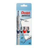 Marqueur effaçable Pentel Maxiflo pointe ogive 1,6 mm couleurs assorties - Pochette de 4