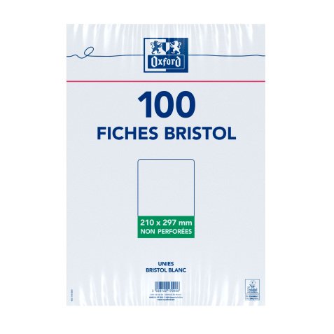 Karteikarte Bristol 297 x 210 mm schlicht weiß Oxford - Box von 100