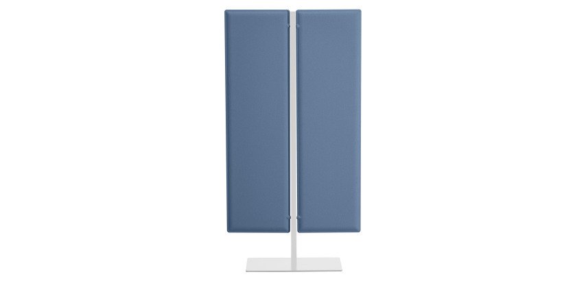 Acoustic partition wall ECLA on foot in white metal