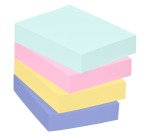 Notes repositionnables recyclées couleurs nature Post-It 38 x 51 mm - bloc de 100 feuilles