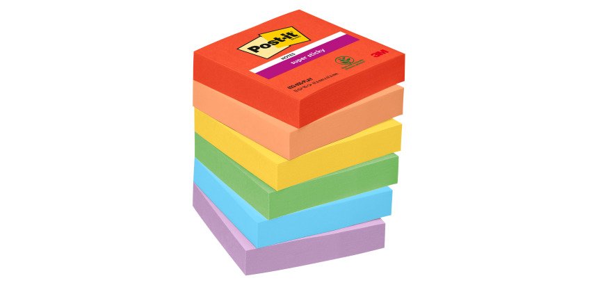 Notes repositionnables couleurs Playful Super Sticky Post-it - bloc de 90 feuilles