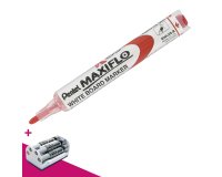 Whiteboard marker Pentel Maxiflo cone tip medium 4 mm red