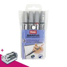 Marqueur effaçable Pentel Maxiflo pointe ogive 1,6 mm couleurs assorties - Pochette de 4