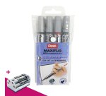 Marqueur effaçable Pentel Maxiflo pointe ogive 1,6 mm couleurs assorties - Pochette de 4