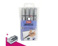 Eraserable Pentel Maxiflo bullet tip marker 1.6 mm assorted colors - Pack of 4