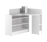 Bureau d'angle 90° L 94 x P 94 cm, piétement plein bois - Wall