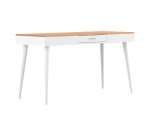 Bureau Horizon chêne clair 134 x 59 cm piètement bois massif avec tiroir