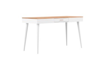Bureau Horizon chêne clair 134 x 59 cm piètement bois massif avec tiroir