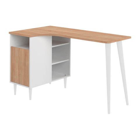 Escritorio Nook con mueble roble/blanco