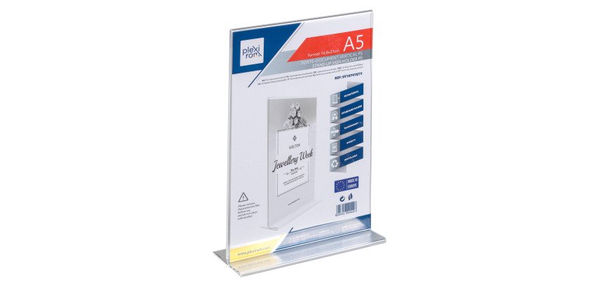 Présentoir de table double face A5 transparent