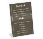 Présentoir de table Déflecto incliné A6 transparent