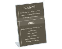 Présentoir de table Déflecto incliné A6 transparent