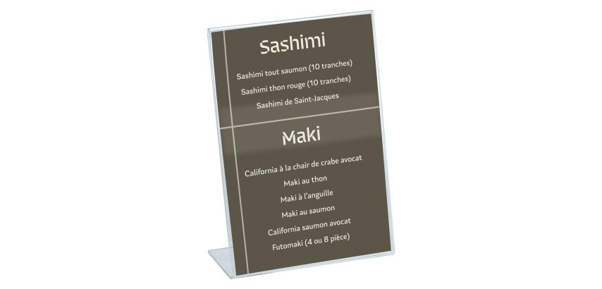 Présentoir de table, Porte-visuel, incliné A6 transparent