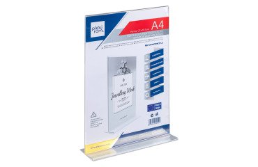 Expositor de sobremesa doble cara A4 transparente