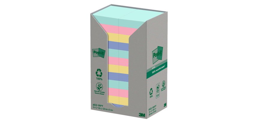 Notas adhesivas recicladas Post-it® Nature 38 x 51 mm