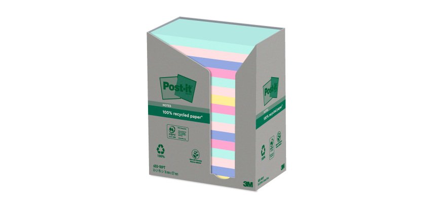Notas adhesivas recicladas Post-it® Nature 76 x 127 mm
