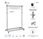 Vestiaire mobile alliant métal et bois