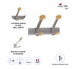 2 Patères murale finition bois Alba