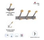 Perchero mural 3 colgadores acabado madera