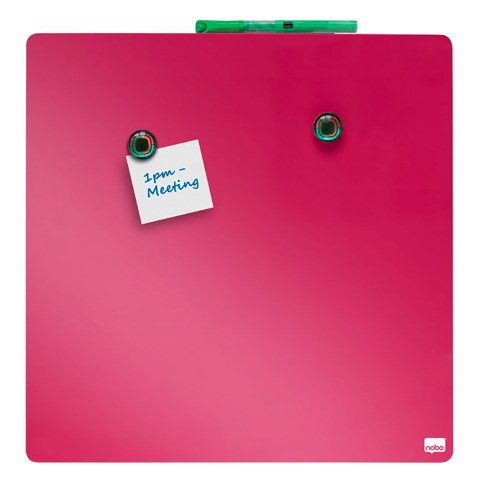 Mini pizarra magnetica Tile Nobo fuscia - 36 x 36 cm