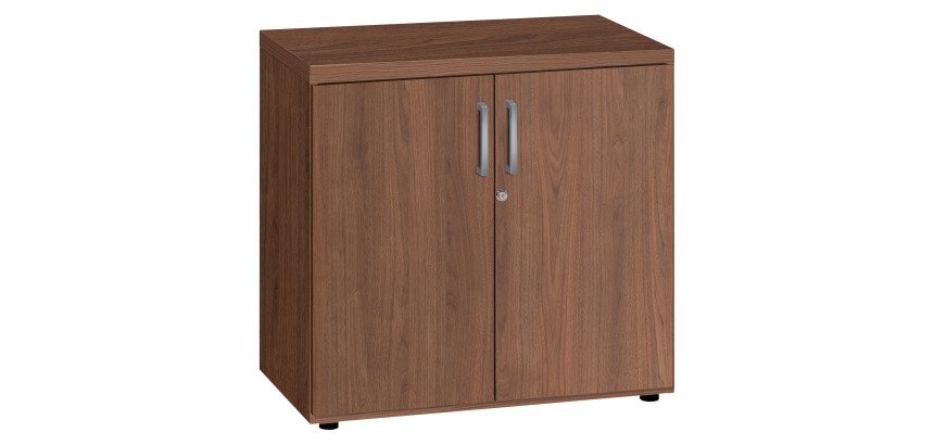 Armoire basse bois H 74 x L 80 cm portes battantes Milano métal