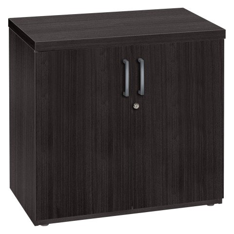 Armario bajo de madera puertas batientes Shiny Alt. 74 cm Color Negro Ébano