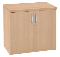 Armoire basse bois H 74 x L 80 cm portes battantes Milano métal