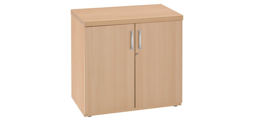 Armoire basse bois H 74 x L 80 cm portes battantes Milano métal
