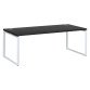 Bureau droit noir L 200 x P 90 cm, piètement métal format carré - Milano