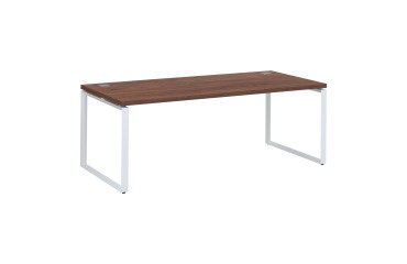 Mesa recta Shiny An 200 x Fon 90 cm nogal con patas de acero