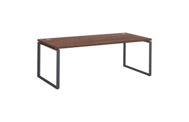 Mesa recta Shiny An 200 x Fon 90 cm nogal con patas de acero