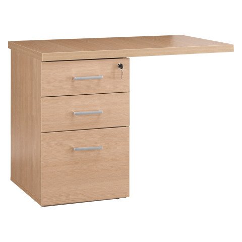 Cajonera con extensión altura de escritorio Shiny Roble claro