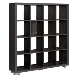 Bibliothèque 16 cases bois H 146 x L 130 cm Milano - noir ébène