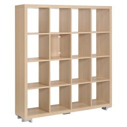 Bookcase 16 cases wood H 146 x W 130 cm Shiny