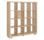 Bibliothèque 16 cases bois H 146 x L 130 cm Milano